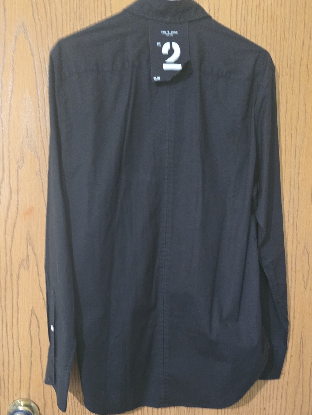 Nwt. rag & bone Men's Slim Black Button-Back Shirt - Picture 4 of 6